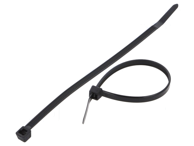 Kabelbinder; L: 160mm; W: 4,8mm; polyamide; 222N; zwart; Ømax: 40mm Kabelbinder; L: 160mm; W: 4,8mm; polyamide; 222N; zwart; Ømax: 40mm